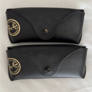 Set of Two Ray-Ban Black Leather Sunglass Cases